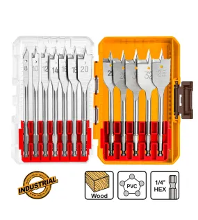 INGCO AKDL1206 Τρυπάνια Φτερού Ξύλου 8-32mm HEX Σετ 12 τμχ 