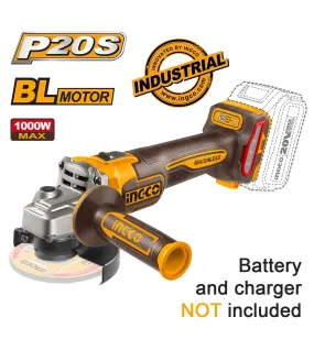 INGCO CAGLI27153 ΓΩΝΙΑΚΟΣ ΤΡΟΧΟΣ ΜΠΑΤΑΡΙΑΣ 115mm 20V Li-Ion SOLO