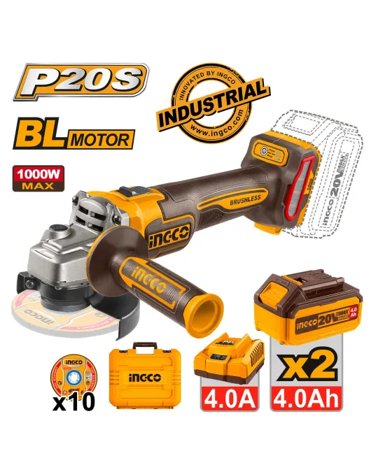 INGCO CAGLI271532 Γωνιακός τροχός μπαταρίας 115mm 20V Li-Ion INGCO CAGLI271532 Γωνιακός τροχός μπαταρίας 115mm 20V Li-Ion