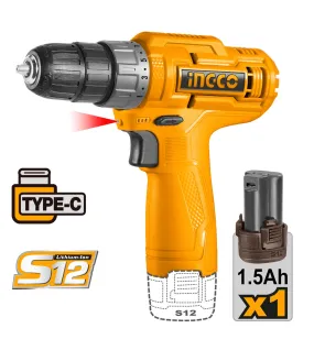 INGCO CDLI12428 ΔΡΑΠΑΝΟΚΑΤΣΑΒΙΔΟ ΜΠΑΤΑΡΙΑΣ 12V Li-Ion USB Type-C