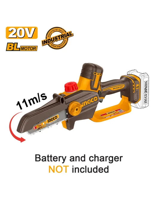 INGCO CGSLI2056 Μίνι Αλυσοπρίονο Μπαταρίας 20V Li-Ion με λάμα 5"/13εκ. SOLO