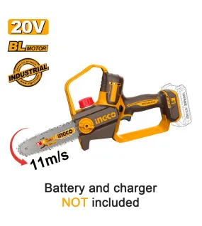 INGCO CGSLI2088 Αλυσοπρίονο Μπαταρίας 20V Li-Ion με λάμα 8"/20cm SOLO