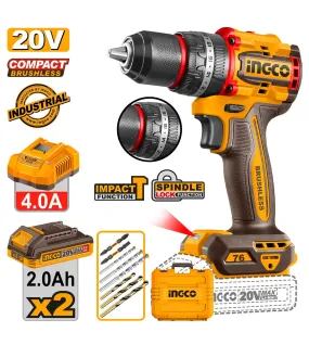 INGCO CIDLI207686E Κρουστικό Δραπανοκατσάβιδο Compact Μπαταρίας 20V Li-Ion 76Nm