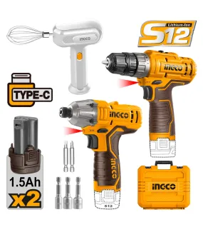 INGCO COSLI240205E Εργαλεία Μπαταρίας 12V Li-Ion Σετ 3 Τεμ. INGCO COSLI240205E Εργαλεία Μπαταρίας 12V Li-Ion Σετ 3 Τεμ.