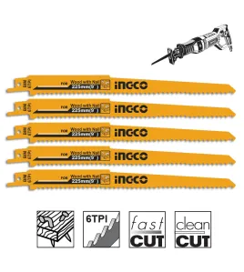 INGCO RSB1111DF Πριονόλαμες Σπαθόσεγας Ξύλου-Μετάλλου 225mm Σετ 5 τεμ. INGCO RSB1111DF Πριονόλαμες Σπαθόσεγας Ξύλου-Μετάλλου 225mm Σετ 5 τεμ.