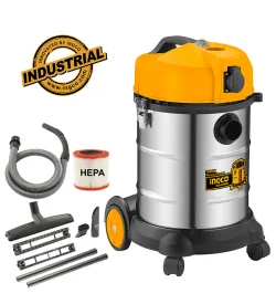 INGCO VC14301 ΕΠΑΓΓΕΛΜΑΤΙΚΗ ΗΛΕΚΤΡΙΚΗ ΣΚΟΥΠΑ ΥΓΡΩΝ ΣΤΕΡΕΩΝ 1400 Watt